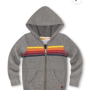 Aviator Nation Heather Gray Five Stripe Hoodie